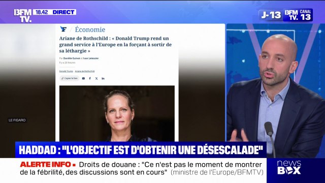 Droits de douane: Donald Trump est un révélateur de nos insuffisances et de nos faiblesses , explique Benjamin Haddad, ministre délégué de l'Europe