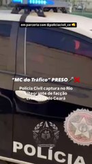 Assista ao momento em que 'MC do Tráfico' cai em cerco policial