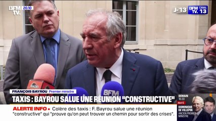 Colère des taxis: le Premier ministre François Bayrou salue une réunion "constructive"