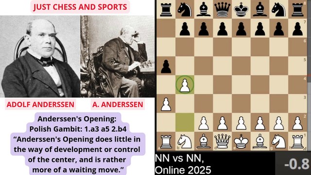 Flank openings. A00 Irregular Openings. Anderssen's Opening.