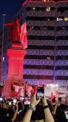 La afición celebra con el equipo el ascenso a Segunda