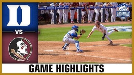 Duke vs. Florida State Game Highlights | 2025 ACC Baseball Championship (Quarterfinals)