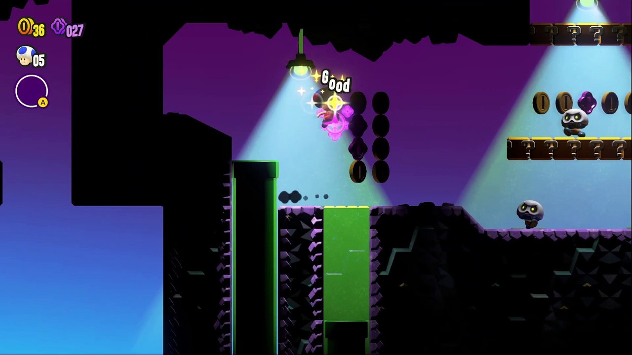 "Lights Out Cave" - Super Mario Bros. Wonder Custom Level