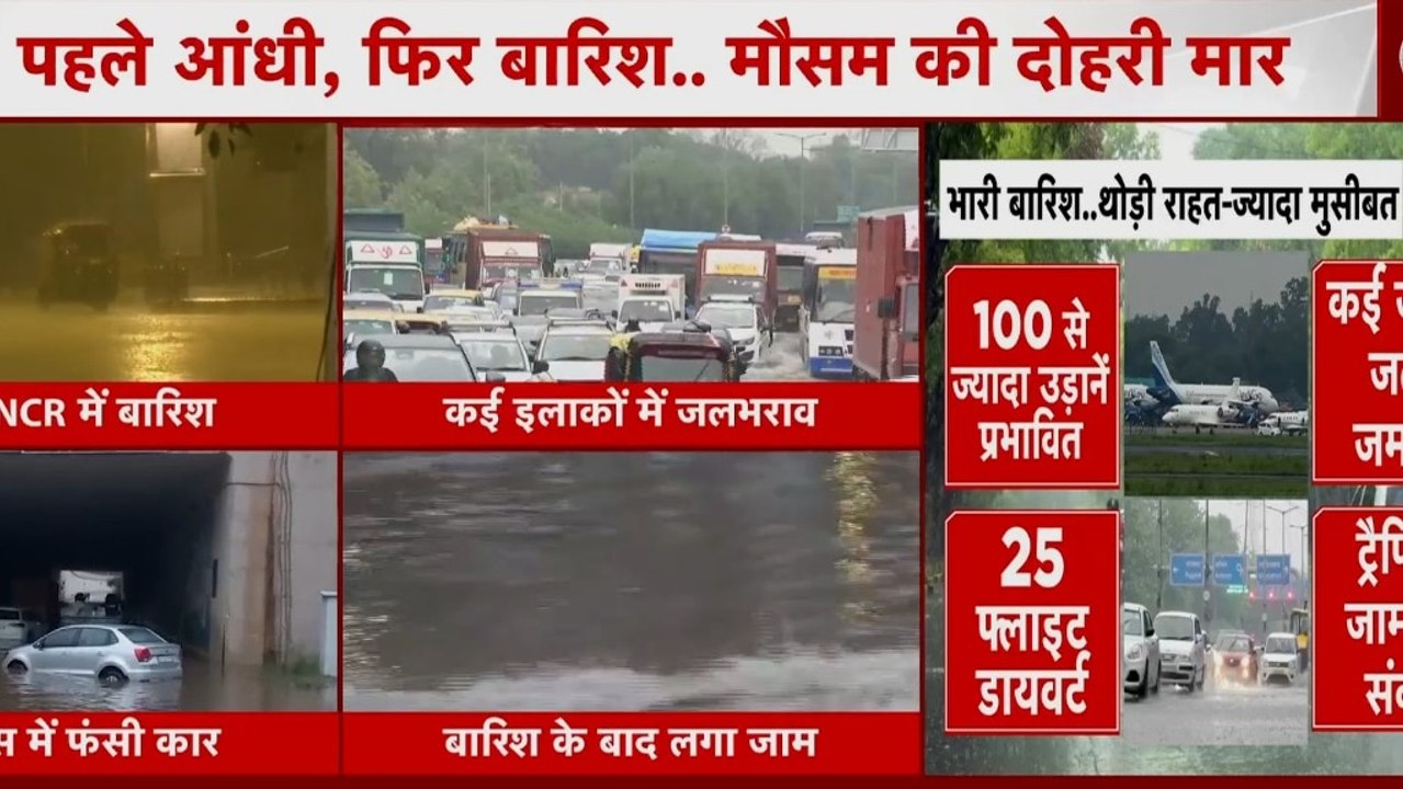 दिल्ली-NCR में मूसलाधार बारिश से बिगड़े हालात, क...