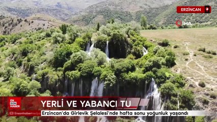 Erzincan'da Girlevik Şelalesi'nde hafta sonu yoğunluk yaşandı