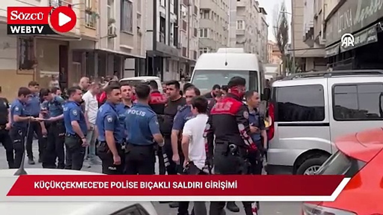 Küçükçekmece'de polise bıçaklı saldırı girişimi