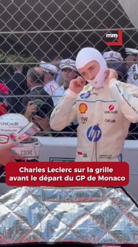 Les derniers moments de Charles Leclerc sur la grille avant le départ du Grand Prix de Monaco 2025