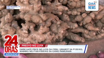 ONLINE EXCLUSIVE: Farm gate price ng luya sa Cebu, umabot sa P120/kg; mabibili ng P160-P200/kg sa ilang pamilihan | 24 Oras Weekendd