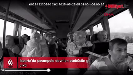 Korkunç görüntü! Şoför bilincini kaybetti, otobüs şarampole devrildi