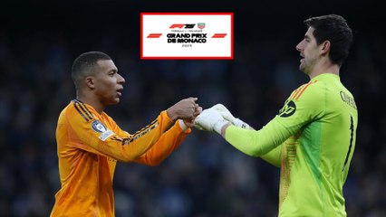 Mbappé y Thibaut Courtois en el GP de Mónaco en medio de la presentación de Xabi Alonso en el Real Madrid