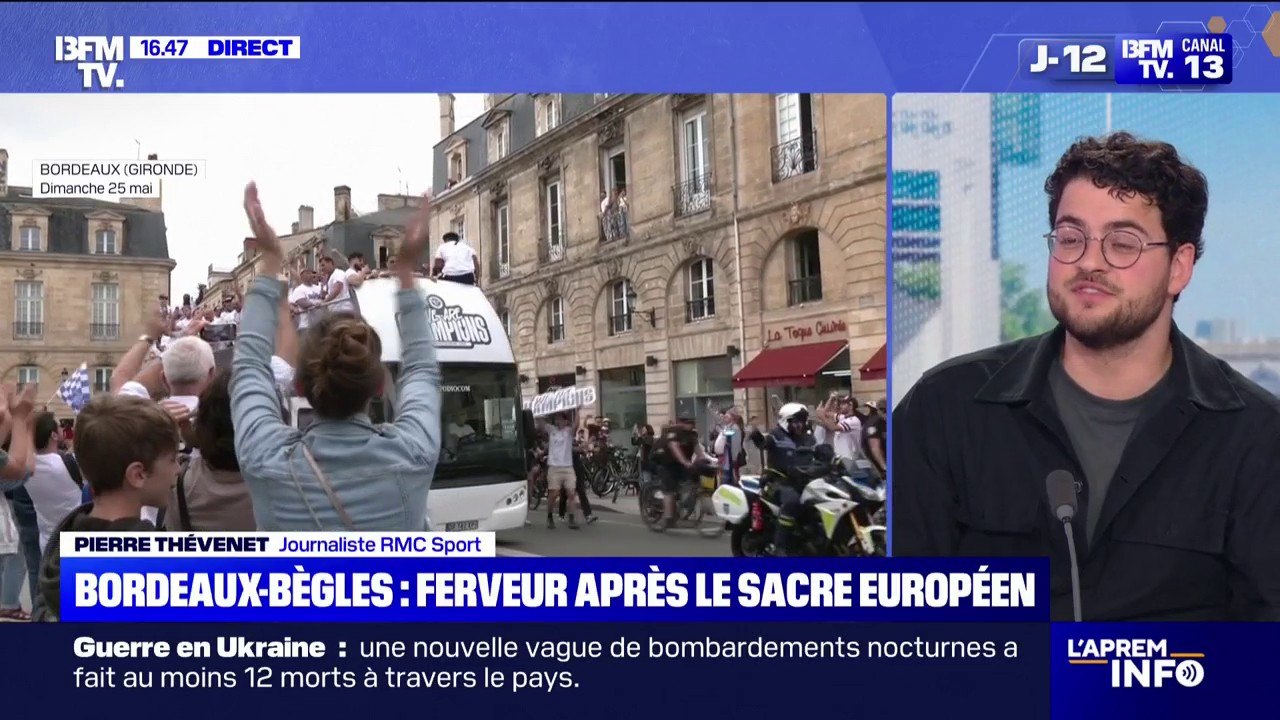 Rugby: ferveur dans les rues de Bordeaux après le sacre européen de Bordeaux-Bègles