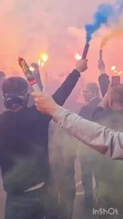 Chaude ambiance à l'arrivée des joueurs de l'Union au stade