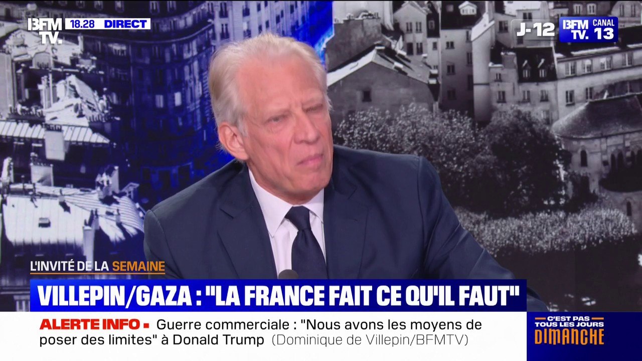Gaza: "C'est tout un programme d'épuration ethnique qui se met en place", déclare Dominique de Villepin