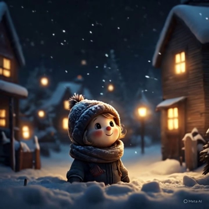 Dark snowy night