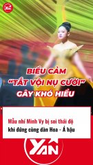 Mẫu nhí Minh Vy bị soi thái độ khi đứng cạnh dàn hoa hậu