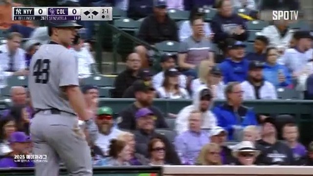 스포츠중계 빠른티비 [MLB] 뉴욕 양키스 vs 콜로라도 하이라이트 2025.05.26 (월) 0410