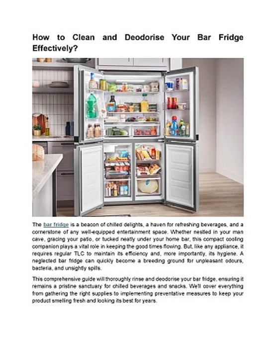How to Clean and Deodorise Your Bar Fridge Effectively