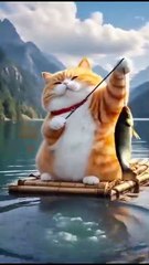 Meet the AI Cat | funny AI cat  to Catching and eating fish
