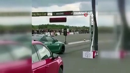 ''Drag'' yarışında sürücü seyircilerin arasına daldı: Çok sayıda yaralı var!