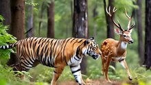 Tiger with deer