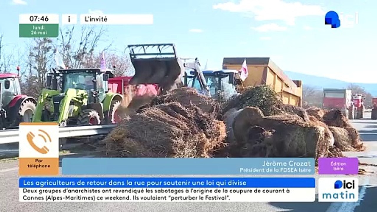 Mobilisation des agriculteurs, en Isère aussi : "On demande juste la même loi que nos voisins européens"