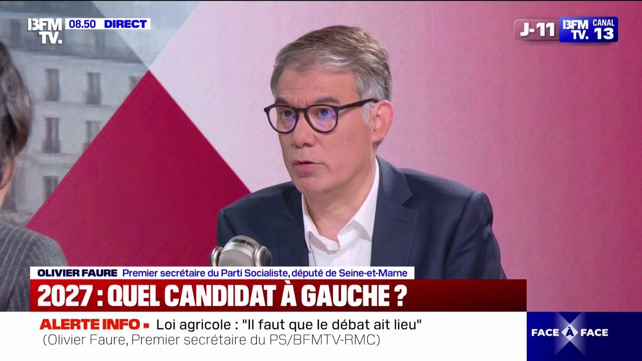 Présidentielle 2027: Olivier Faure (PS) pense qu'il y aura deux candidats à gauche à cause de "gros différends avec la France insoumise"