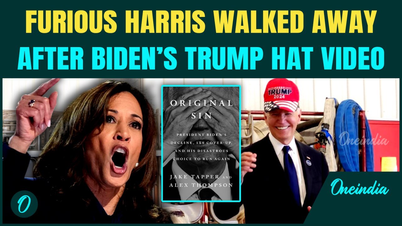 Biden-Harris Feud Exposed: Book Reveals Kamala Exploded Over Viral Video of Biden Wearing Trump Hat