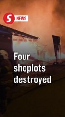 Sunday night fire destroys four Felda Ayer Hitam shoplots