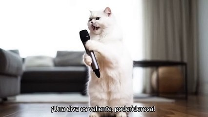 Generación de vídeo con Veo 3 en Gemini: gata gantando Diva