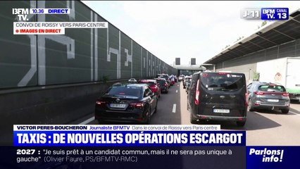 Mobilisation des taxis: une opération escargot en cours ce lundi matin qui se dirige vers le centre de Paris