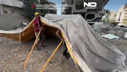 Família em Gaza obrigada a deslocar-se pela décima vez