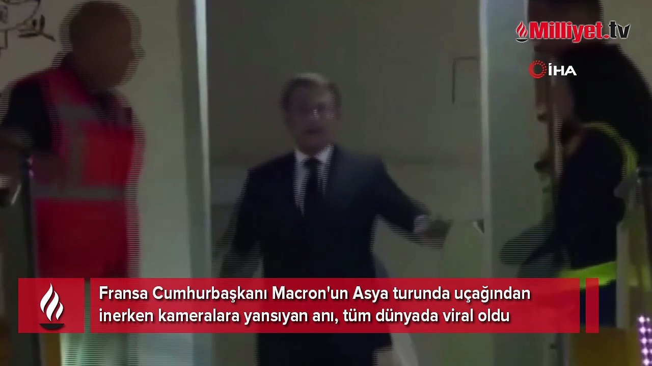 Macron'un uçağından şok görüntü! Eşinden tokat mı yedi? Elysee Sarayı'ndan açıklama