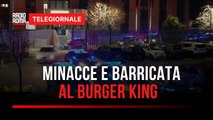 Paura in fast-food, uomo si barrica a Roma