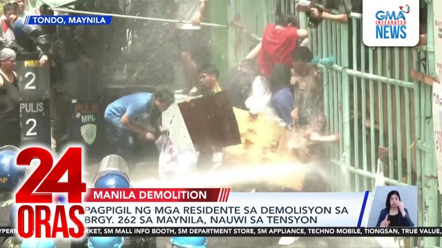 Pagpigil ng mga residente sa demolisyon sa Brgy. 262 sa Maynila, nauwi sa tensyon | 24 Oras