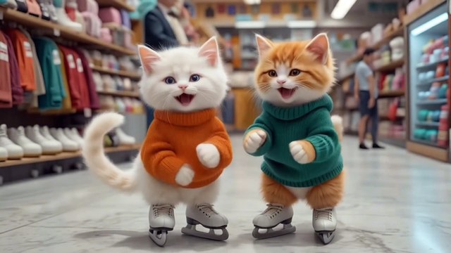 Kittens ICE SKATING ADVENTURE 🙀😻 _cat _shorts _aicat _catlovers _cutecat _cartoon _funny _kitten _ai(1080P_HD)