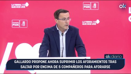 Gallardo propone ahora suprimir los aforamientos tras saltar por encima de 5 compañeros para aforarse