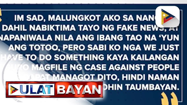 Outgoing Sen. Bong Revilla, gustong kasuhan ang fake news peddlers na nakaapekto sa kanyang kandidatura
