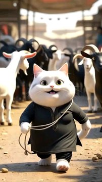 Mera Bakra 🐐 Teri Gaaye🐂 Cat Eid Special🥰 #eidmubarak #cat #bakraeid #eid #trendingshorts #catvideo