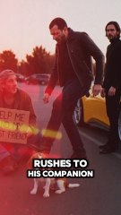 Biker Kicks Homeless Man’s Dog for Fun, Unaware Keanu Reeves Is Watching!