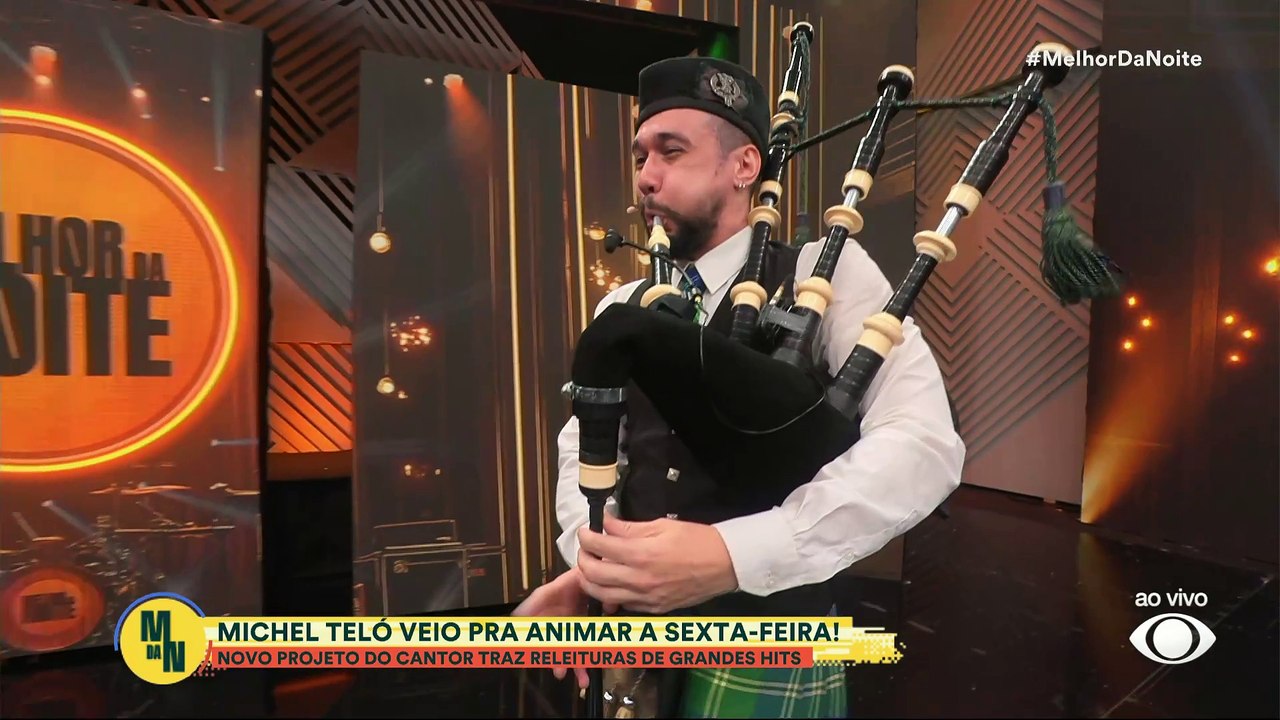 Michel Teló descobre a gaita de fole pela primeira vez | Melhor da Noite