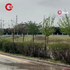 Ankara'da sağanak etkisi! Yıldırım düşen minarede yangın çıktı!