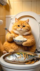 Cute cat eating yummy food 😋❤️