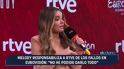 Melody responsabiliza a RTVE de los fallos en Eurovisión: "No he podido darlo todo"