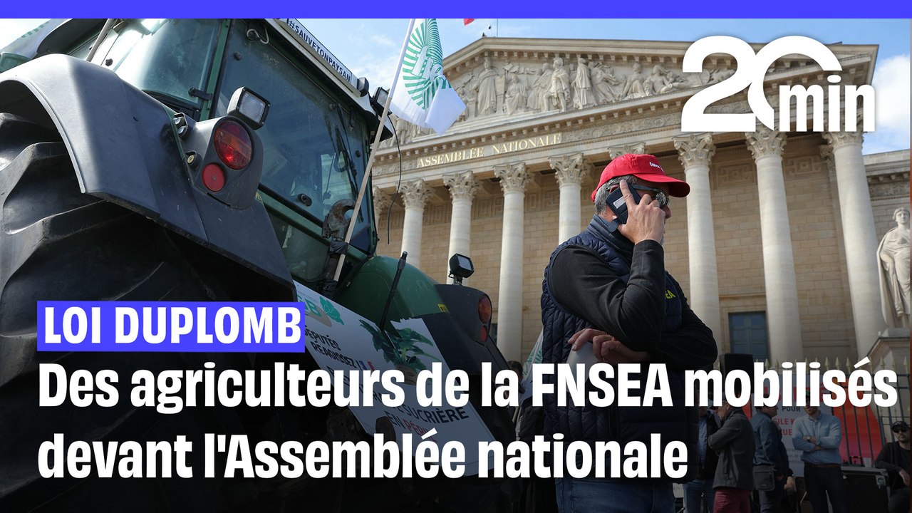 Loi Duplomb : Des agriculteurs de la FNSEA sont mobilisés devant l'Assemblée nationale