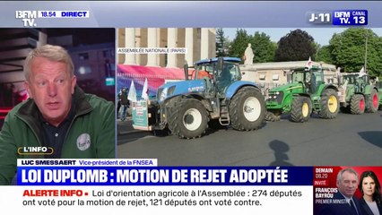 Loi Duplomb: "Faire voter une motion de rejet pour que le texte avance, on marche sur la tête", déplore Luc Smessaert (FNSEA)