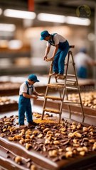 Mini chef making chocolate