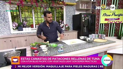 Canastas de patacón rellenas de atún