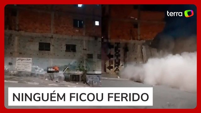 Veja o momento em que prédio desaba na Grande São Paulo