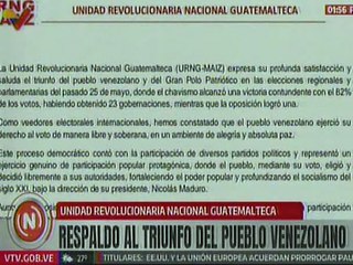 Comunicado | URNG-MAÍZ: Proceso electoral venezolano se desarrolló en "ambiente de alegría y paz"