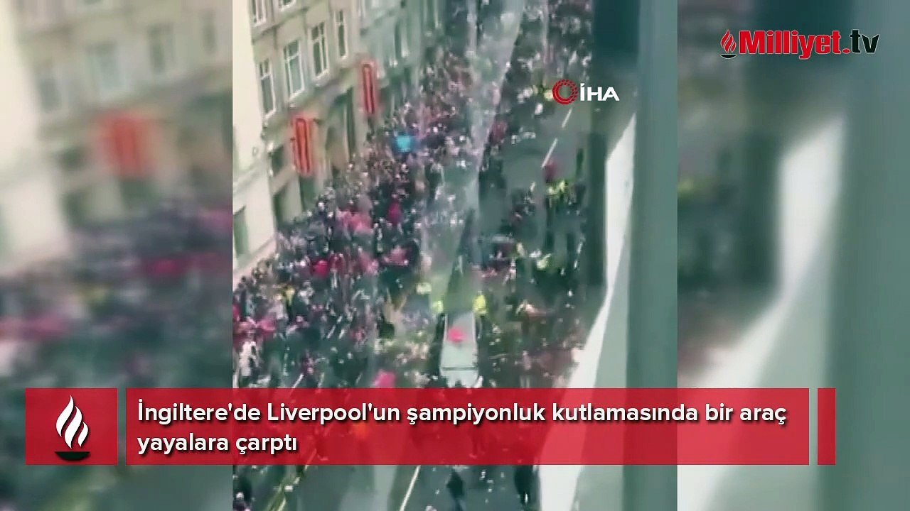Son dakika! İngiltere'de bir araç Liverpool taraftarlarının arasına daldı